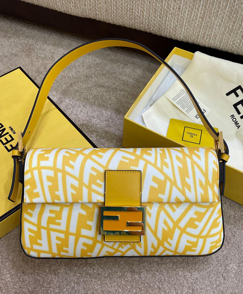 Fendi Mini Baguette 1997 Handbag 8BS049 Yellow